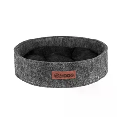 Hi Dog Круглий лежак для собаки та кота з бортиком HiDOG Ø35×9 см, м’яке спальне місце для тварин, сірий (арт. 3642)