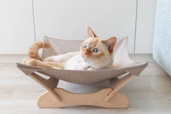 PetJoy Лежак-гамак для котів white+beige 55х45х18