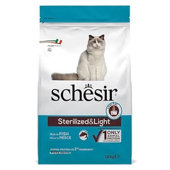Schesir Cat Sterilized & Light - Сухий монопротеїновий корм з рибою для стерилізованих і кастрованих котів, для котів схильних до повноти