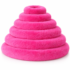 Без бренду Пухнаста кругла лежанка «травка» для собак і котів рожева ХL(70см)