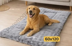 Solve М’який великий плюшевий килимок-лежак для собак 60×120 см — велюр,теплий,антиковзкий,світло-сірий KT7005805