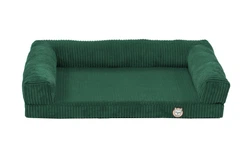 Лежак для собак eGarden Comfort Box, кордовий велюр 50х75 зелений