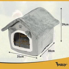 Будиночок лежанка для котів з подушкою Purlov 25706