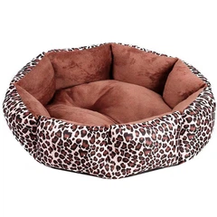 Лежак для котів собак круглий Lesko SY-2022-1208-97 Leopard M