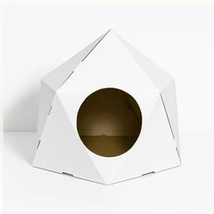 Без бренду Будинок для кота з картону Котохата Modern біла 40x40x38 см