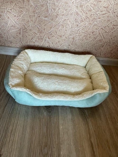 Без бренду Лежак для котів і собак дрібних порід , комфортне ліжечко з м’яким наповнювачем , зелений колір
