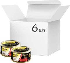 Упаковка вологого корму Gimborn GimCat Shiny Cat Filet k для котів, тунець та лосось 70 г х 6 шт (2700000031933)