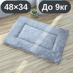 Solve М’який плюшевий килимок-лежанка для котів та собак сірий , теплий двосторонній матрацик, 48×34, до 9 кг, KT8001152