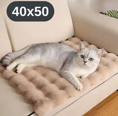 Solve М’який лежак для котів і собак 40×50 см , коричневий— пухнастий килимок під норку, теплий KT8001322