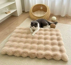 Solve М’який лежак для котів і собак 40×50 см , коричневий— пухнастий килимок під норку, теплий KT8001322