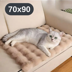 Solve М’який лежак для котів і собак 70×90 см — пухнастий килимок під норку, теплий, коричневий KT8001324