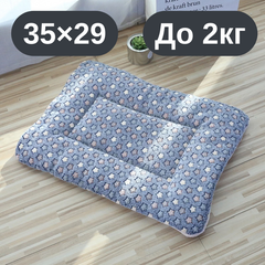 Solve М’який плюшевий килимок-лежанка для котів та собак, теплий двосторонній матрацик, 35×29, до 2 кг, сірий з зірочками KT8001141