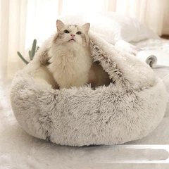 Luposan Плюшева лежанка Люпосанчик Brown Plush Pet Bed для котів і собак, d - 100 см Brown