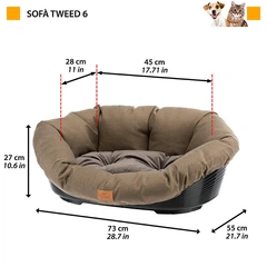Ferplast Лежанка для собак та кішок з термопластику Ferplat Sofa' 6 Tweed