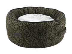 Круглий лежак для котів та маленьких собак Leo Donut Nobby Коричневий XS Ø 45 х 19 см