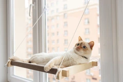 Лежак-гамак на вікно для котів PetJoy wwhite1beige