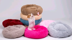 Лежак для котів та собак Happy Peppy Fluffy 40х40 см Сірий