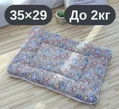 Solve М’який плюшевий килимок-лежанка для котів та собак сірий з лапками , теплий двосторонній матрацик, 35×29, до 2 кг, KT8001181