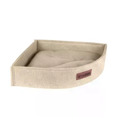 Hi Dog Кутовий лежак для собаки та кота з бортиком HiDOG 42×42×70×10 см, м’яке спальне місце для тварин, бежевий (арт. 3701)