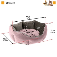 Лежанка для котів та собак з оксамитової тканини Ferplast Queen 50 Pink