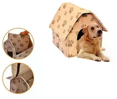 Без бренда Бежевий М'який переносний будиночок будка для собак Portable Dog House
