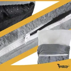 Будиночок‑ліжко для котів Purlov 39×38×35 см, сірий, знімний дах