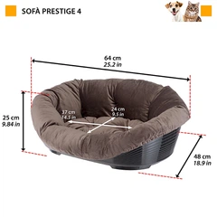 Пластиковий лежак для котів та собак з м'якою подушкою Ferplast Sofa' Prestige 4