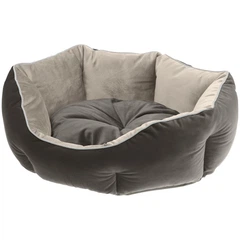 Лежанка для котів та собак з оксамитової тканини Ferplast Queen 45 Grey