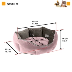 Лежанка для котів та собак з оксамитової тканини Ferplast Queen 45 Grey