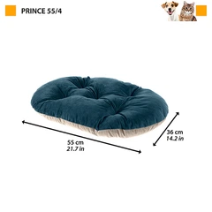 Ferplast Подушка-підстилка PRINCE 55/4 CUSHION BLUE-BEIGE, двостороння, синьо-бежева
