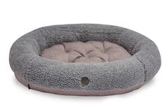 Овальний Лежак Harley and Cho Bagel Fur Gray M 75х65 cm Сірий для собак та котів (3700004)