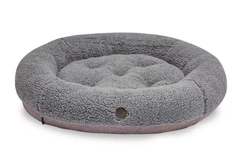 Овальний Лежак Harley and Cho Bagel Fur Gray M 75х65 cm Сірий для собак та котів (3700004)
