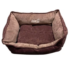 Лежанка AnimAll Nena S VELOURS Berry для собак і кішок, коричнева, 45×35×16 см