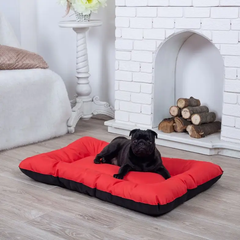 Pet Zoom Лежак лежанка для котів і собак спальне місце 90х60х10 см (13572-Нів) Червоний з чорним