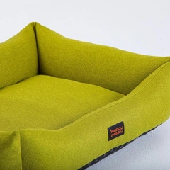Лежак для собак та котів Happy Peppy Sofa Рогожка 90х60 см Зелений