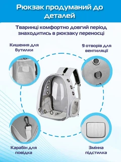 Без бренду Рюкзак для перенесення котів та собак Pet Cat Grey