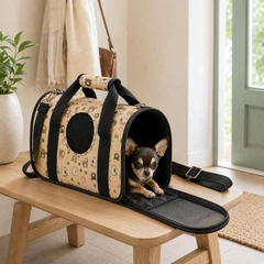 Hit Сумка переноска для кота з вентиляцією, 38x16x25 см (S), Пісочний