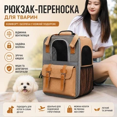 Без бренда Рюкзак-переноска для котів та собак до 10 кг, сумка-переноска для тварин, складний рюкзак для кота і собаки з вентиляцією, світловідбиваючою смугою 3M