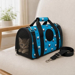 Hit Сумка переноска для кота з вентиляцією, 38x16x25 см (S), Блакитний