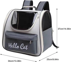 Без бренду Рюкзак переноска для тварин до 7,5 кг Hello Cat Сірий