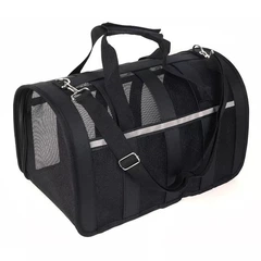 Переноска сумка для котів та собак з ілюмінатором L 49x28x27 см CosmoPet CP-46 Black
