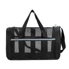 Переноска сумка для котів та собак з ілюмінатором L 49x28x27 см CosmoPet CP-46 Black