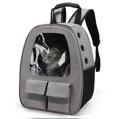 Рюкзак-переноска для котів та собак 41х32х19 CosmoPet CP-36 Gray