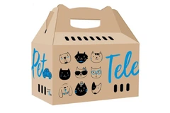 Картонна переноска для котів і собак TelePet 45,5*22*43,5 см Collar