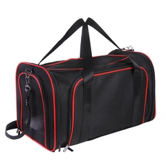 Сумка переноска для котів та собак CosmoPet CP-05 78x47x29 см Чорний/червоний
