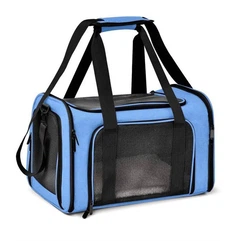 Сумка переноска CosmoPet для котів та собак 31x45x30 см Jeans Blue