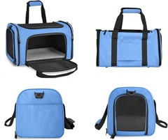 Сумка переноска CosmoPet для котів та собак 31x45x30 см Jeans Blue
