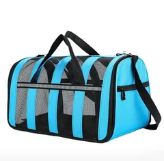 Сумка переноска для котів та собак CosmoPet CP-46 49x28x27 см Блакитний