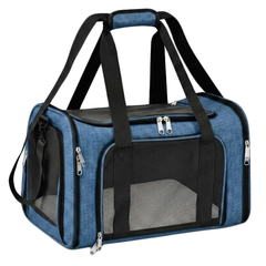 Сумка переноска для котів та собак 31x45x30 см CosmoPet CP-47-2 Jeans Blue