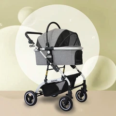 Складна коляска для домашніх тварин зі знімною переноскою Oui Oui Pet Stroller YA01K Grey
